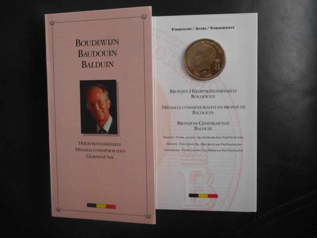Médaille commémorative en Bronze - Baudouin , 1930 - 1993, Enlèvement ou Envoi, Bronze