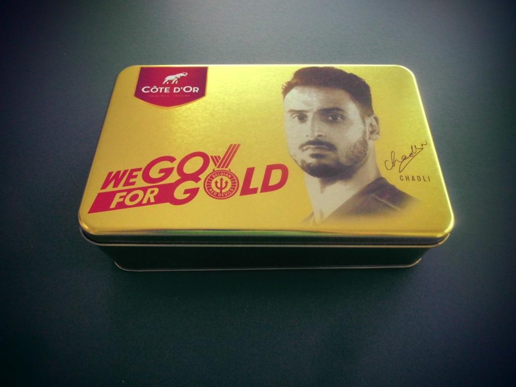 Boîte en métal " WE GO for GOLD " Chadli  Côte d' Or, Collections, Boîte en métal, Enlèvement ou Envoi, Neuf, Autre, Autres marques
