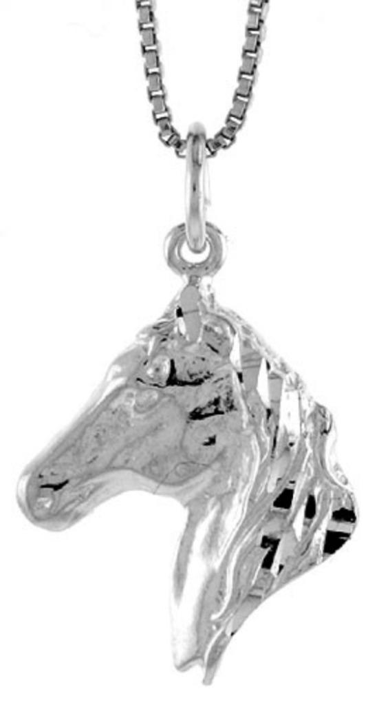 Pendentif en argent en forme de tête de cheval, Neuf, Enlèvement ou Envoi, Animal, Argent