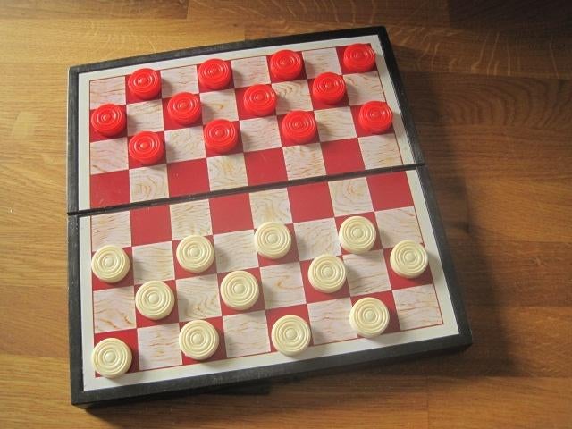 Jeu de voyage Checkers, 1 ou 2 joueurs, Enlèvement ou Envoi, Utilisé, Jeu de voyage