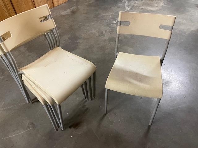 stoelen, Huis en Inrichting, Stoelen, Ophalen, Gebruikt, Wit, Metaal
