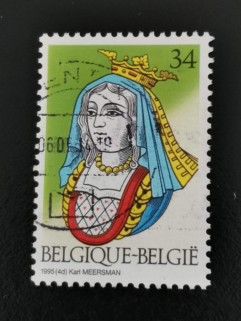 Belgie 1995 - kaartspel - harten dame, Postzegels en Munten, Postzegels | Europa | België, Ophalen of Verzenden, Gestempeld