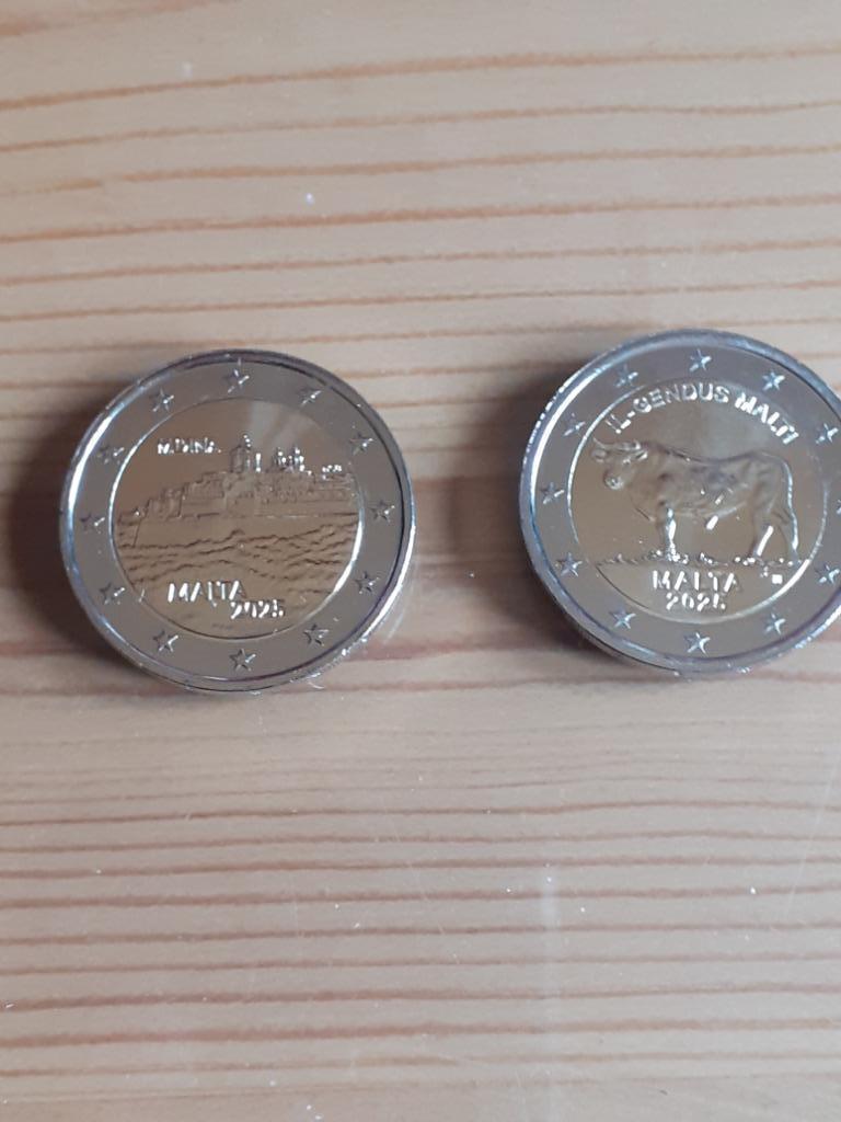 Malta 2025 - 2x 2euro - Maltese Os + Mdina - UNC, Ophalen of Verzenden, Malta, Overige waardes, Losse munt