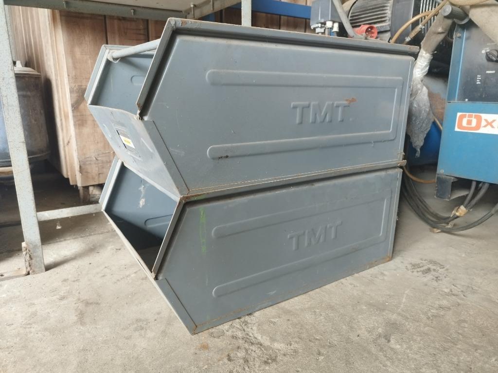 Metalen TMT grijpbak 70x46x30 cm - 3 stuks - stapelbaar
