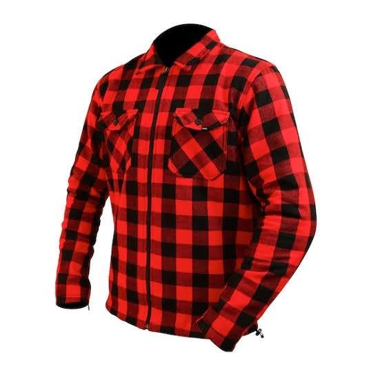 Motorshirt van flanellen en kevlar in zwart en rood NEW, Verzenden, Nieuw met kaartje, Kinderen, Jas | textiel