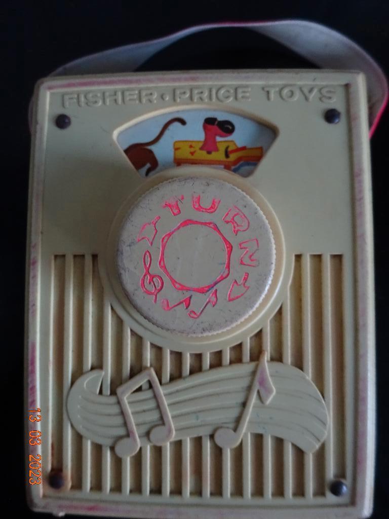 Vintage Fisher Price 775 Pop Goes The Weasel Wind Up Radio, Ophalen of Verzenden