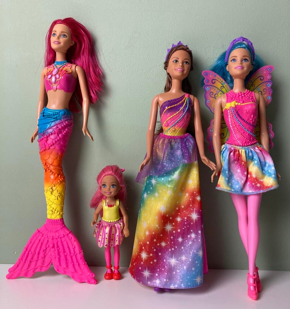 Barbie set 4 poppen type Dreamtopia, Ophalen of Verzenden, Zo goed als nieuw, Pop