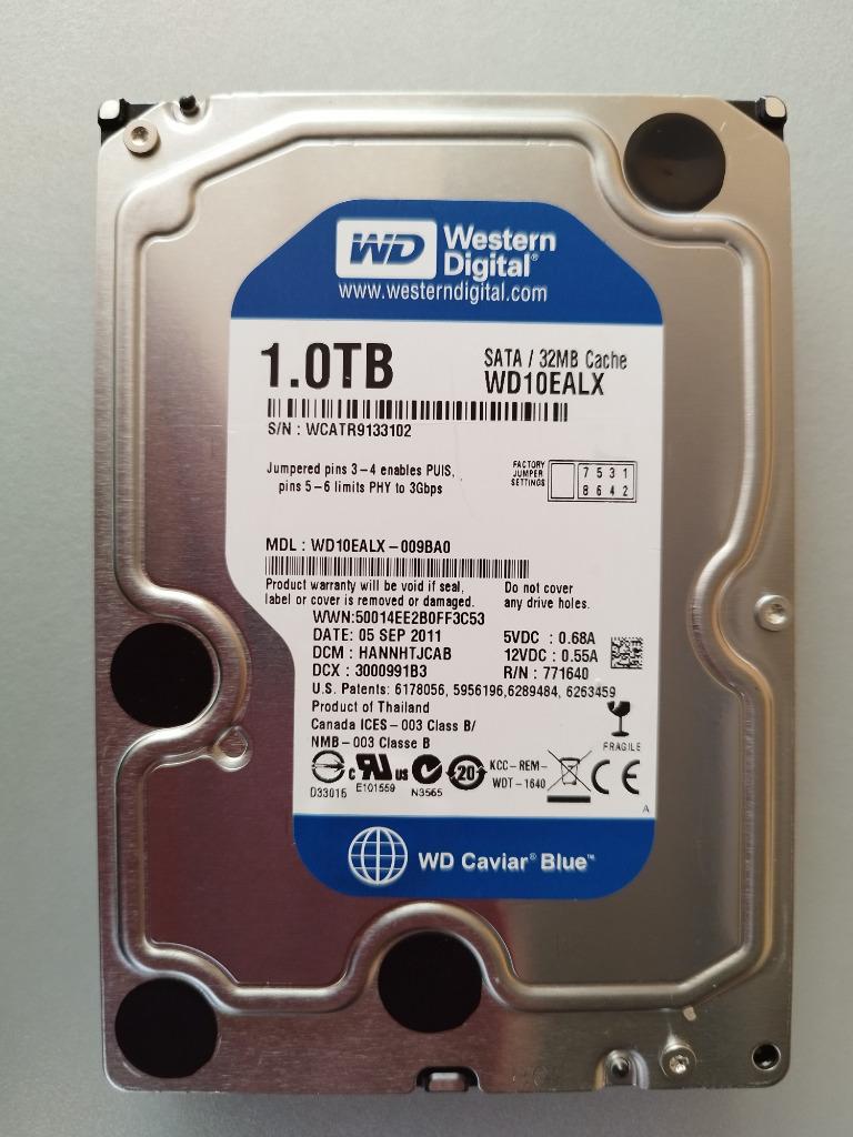 Western Digital Caviar Blue 3.5" 1TB SATA, Intern, Ophalen of Verzenden, Zo goed als nieuw, 1TB
