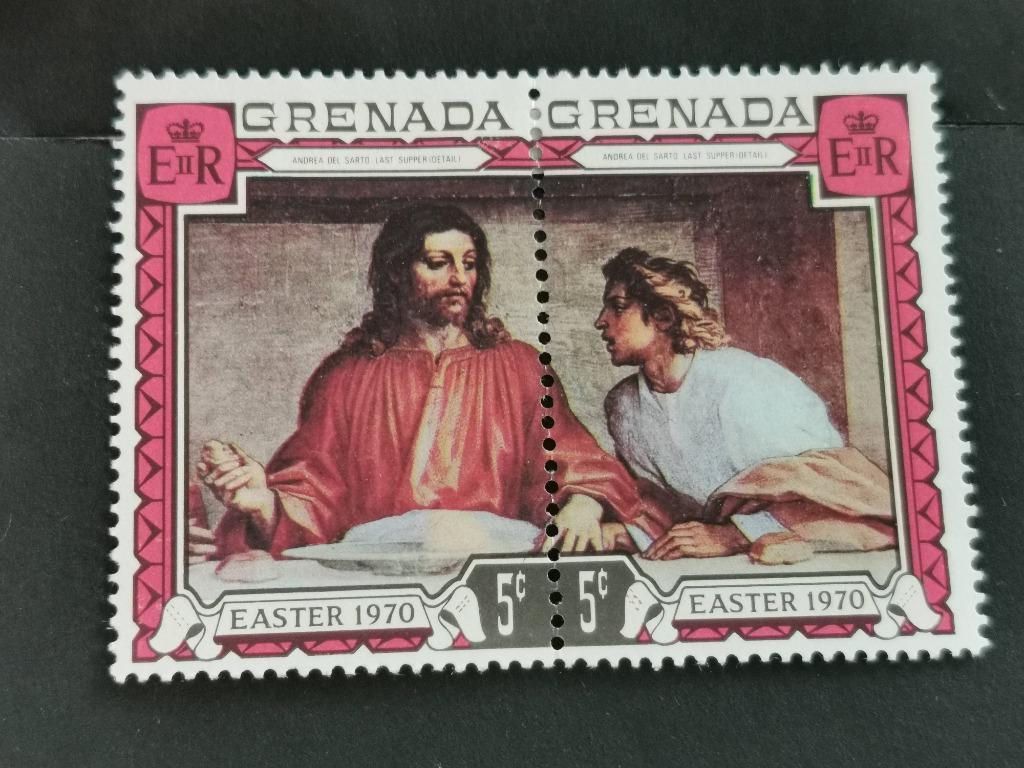 Grenade 1970 - Pâques - Art - Dernière Cène *, Enlèvement ou Envoi, Non oblitéré, Amérique du Nord