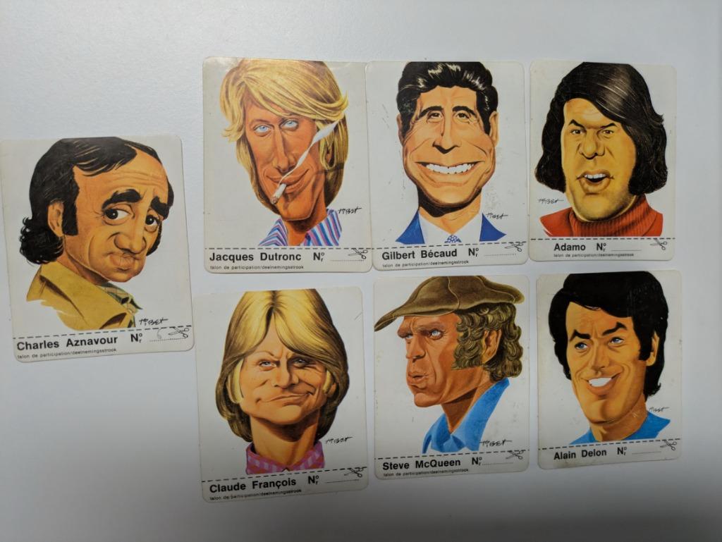 AUTOCOLLANTS DE CARICATURES CLARK GUM, PHOTOS 7X, Envoi