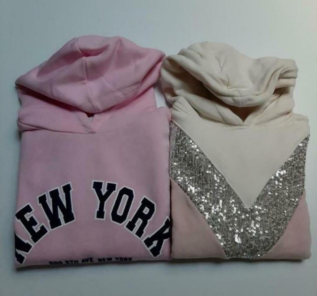 2 Hoodies maat 134, Gebruikt, Meisje, Trui of Vest, Ophalen of Verzenden
