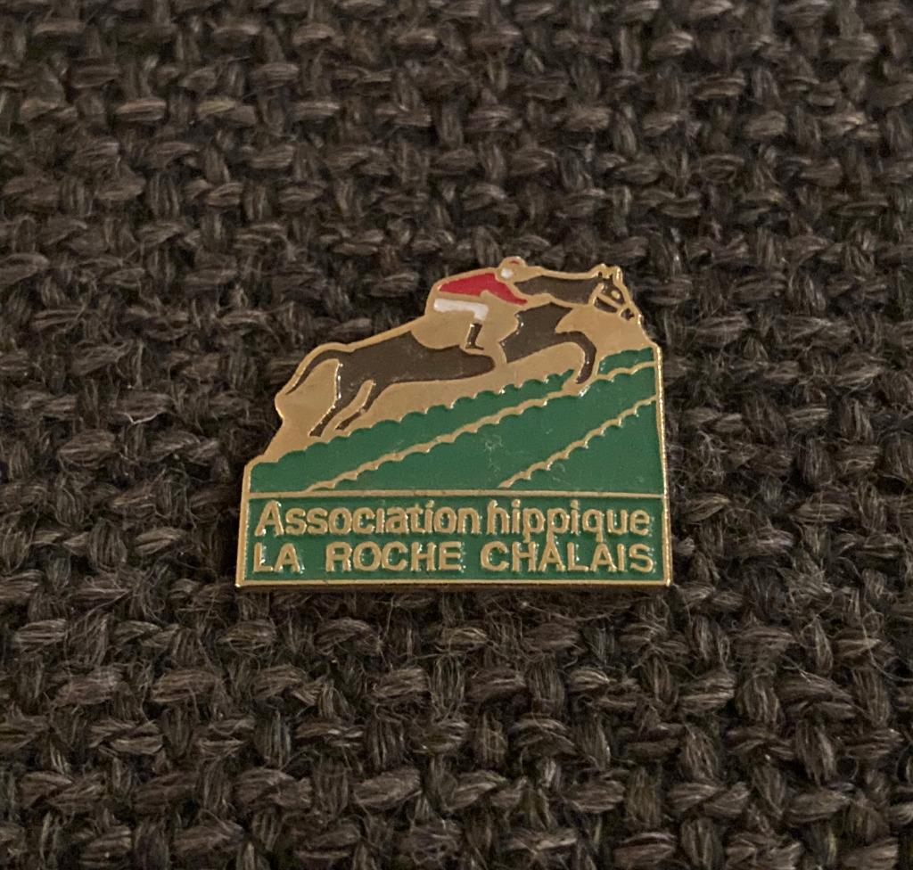 PIN - ASSOCIATION HIPPIQUE - LA ROCHE CHALAIS - CHEVAL, Envoi, Utilisé, Sport, Insigne ou Pin's