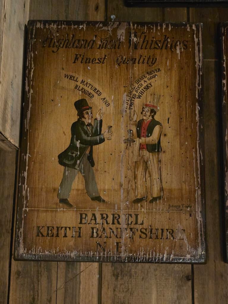 Whisky houten reclameborden Francesco Conz, jaren 70, Ophalen of Verzenden, Gebruikt
