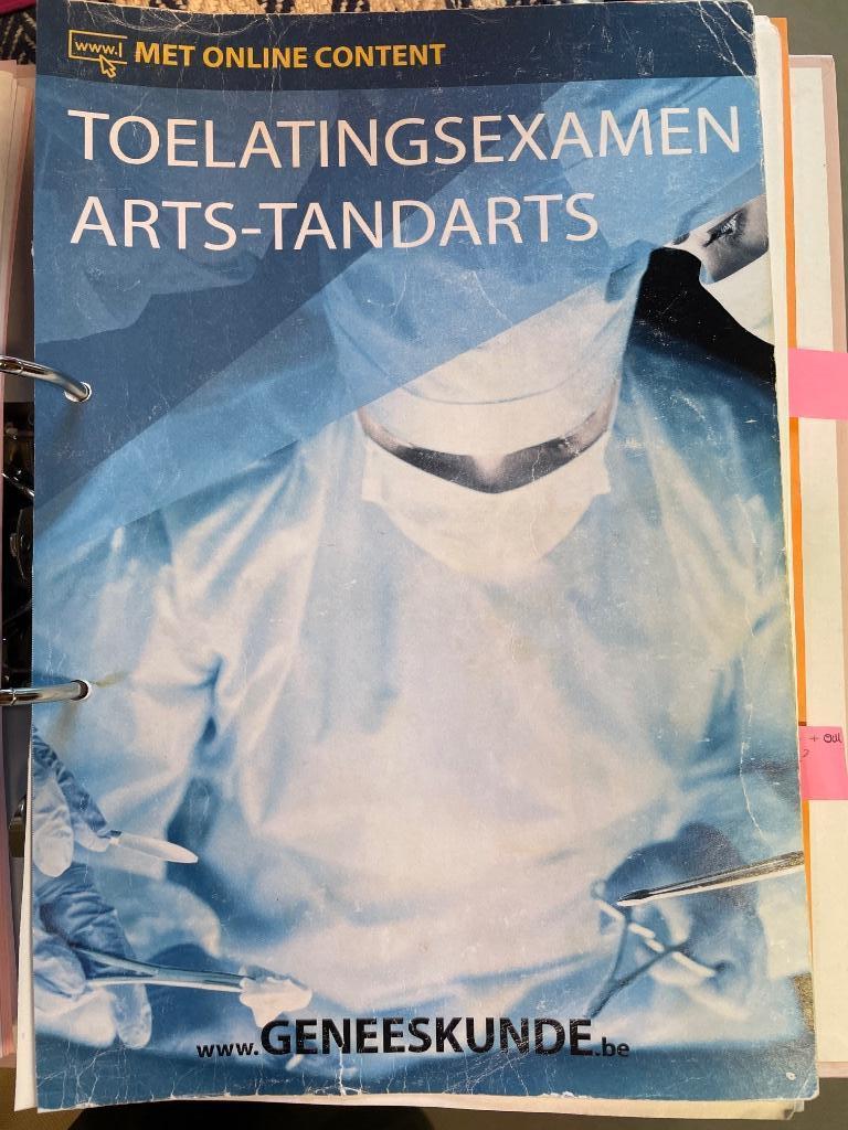 Boek toelatingsexamen arts tandarts, Ophalen of Verzenden, Gelezen, Niet van toepassing