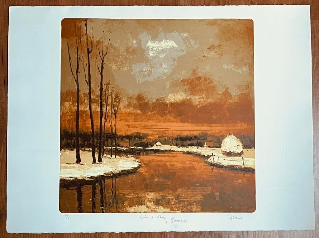 Vic Dooms - Steendruk - Gesigneerd en genummerd 80/99, Antiek en Kunst, Ophalen of Verzenden