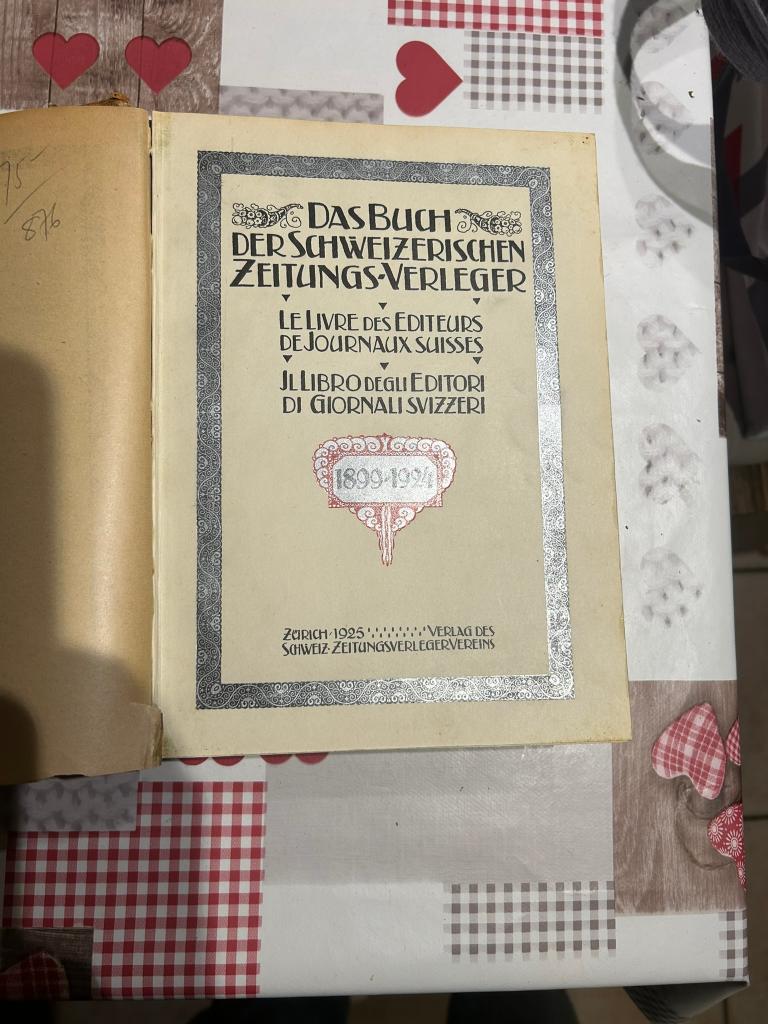 Het boek van Zwitserse krantenuitgevers, editie 1925, Ophalen of Verzenden, Association suisse des éditeurs de journaux