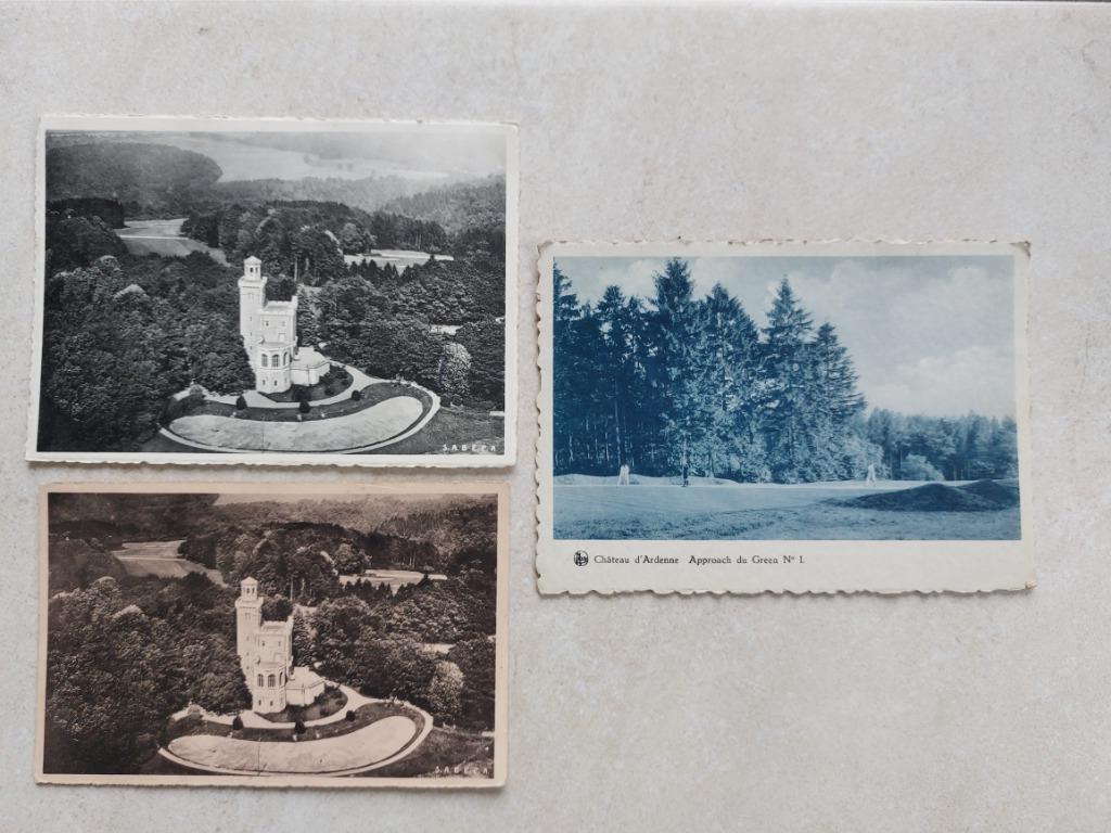 3 oude postkaarten Château d'Ardenne, Verzenden