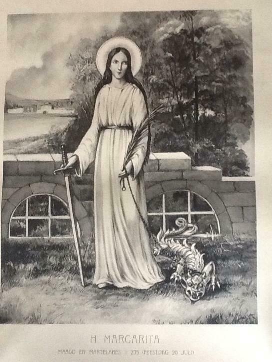 Prent H.Margaretha (Lichtervelde), Antiek en Kunst, Kunst | Etsen en Gravures, Ophalen of Verzenden