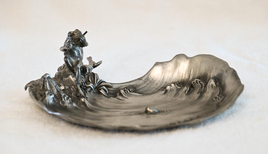 achille gamba schaal -tin-ca 22 cm- afbeelding kikker, Enlèvement
