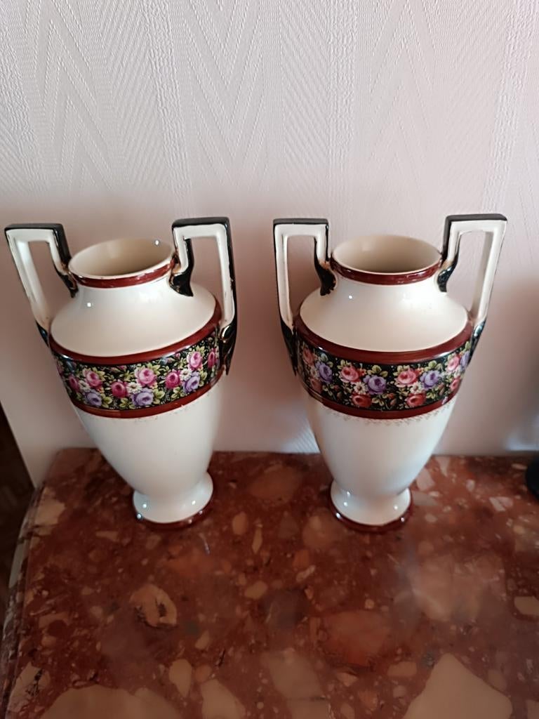 2 vases anciens de Boch frères « la Louvière », Antiquités & Art, Antiquités | Vases, Enlèvement