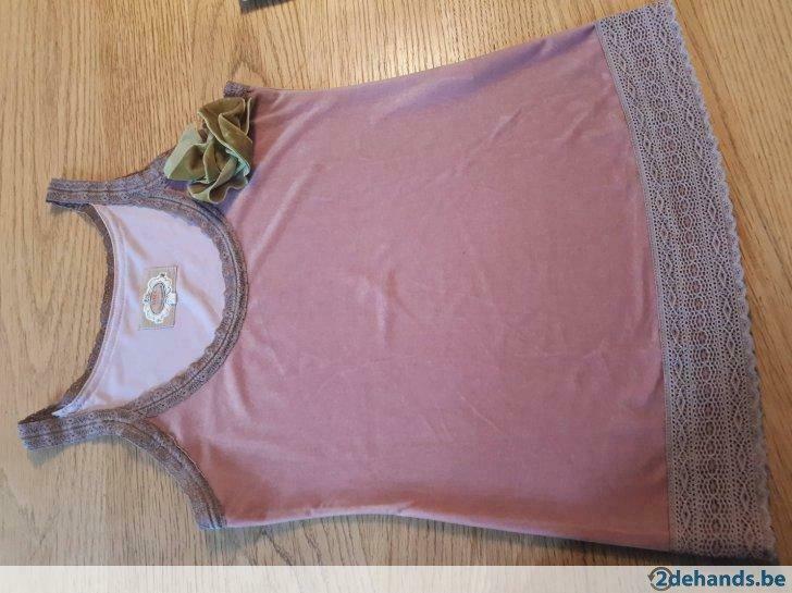 Topje roze fluweel Avoca Anthology maat 3, Nieuw, Roze