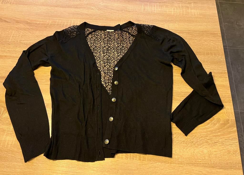 Nouveau cardigan noir avec dos transparent, Enlèvement ou Envoi, Object, Noir, Taille 42/44 (L)