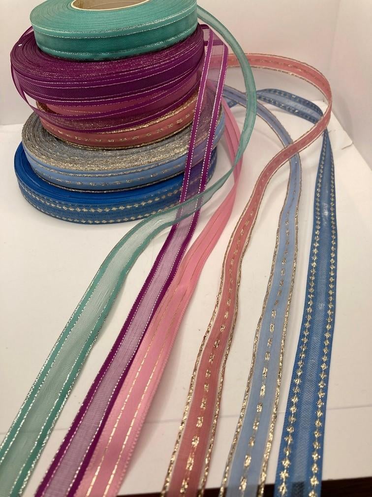 LINT DIVERSE KLEUREN MET GLITTER RANDEN 20 MM NIEUW, Hobby en Vrije tijd, Ophalen of Verzenden, Nieuw, Lint, Band of Elastiek