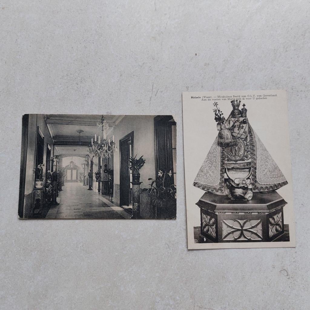 2 oude postkaarten van  Melsele Waas, Verzamelen, Ophalen of Verzenden