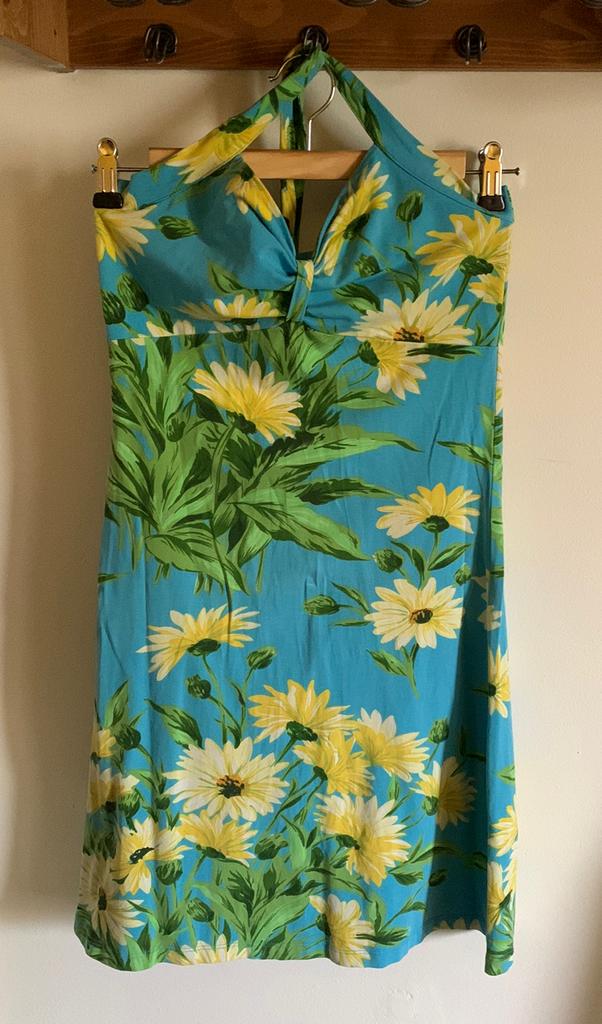 King Louie zomerkleedje met bloemen, Blauw, Zo goed als nieuw, King Louie, Boven de knie