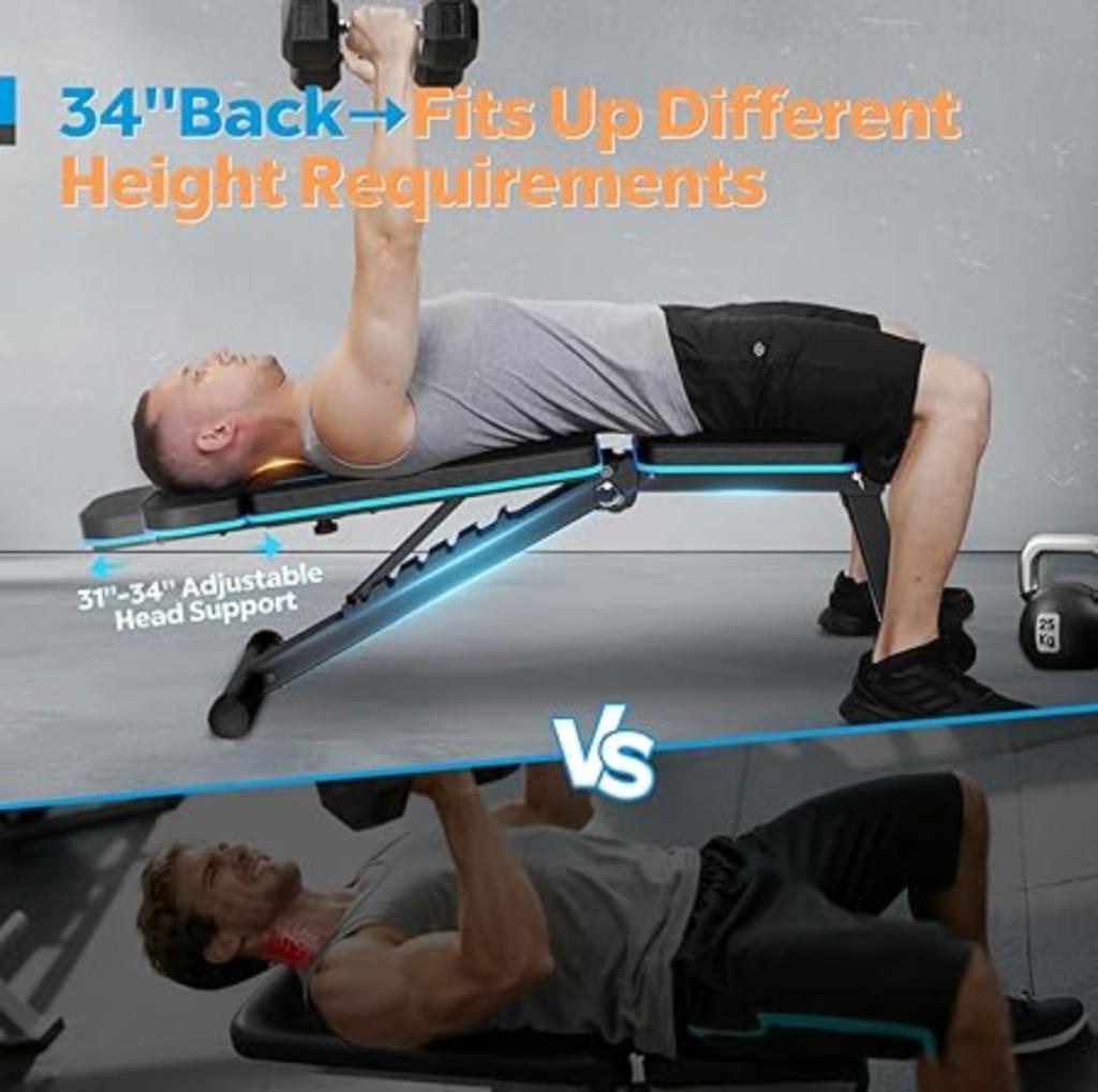 banc de musculation pliable réglable | noir | Nouveau, Neuf, Banc d'exercice, -, -