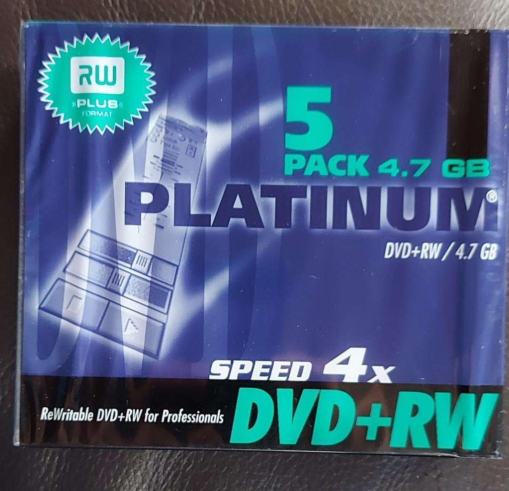 PLATINUM DVD+RW 4.7GB, 5 Pcs., Computers en Software, Beschrijfbare discs, Ophalen of Verzenden, Zo goed als nieuw, Dvd, Bestmedia