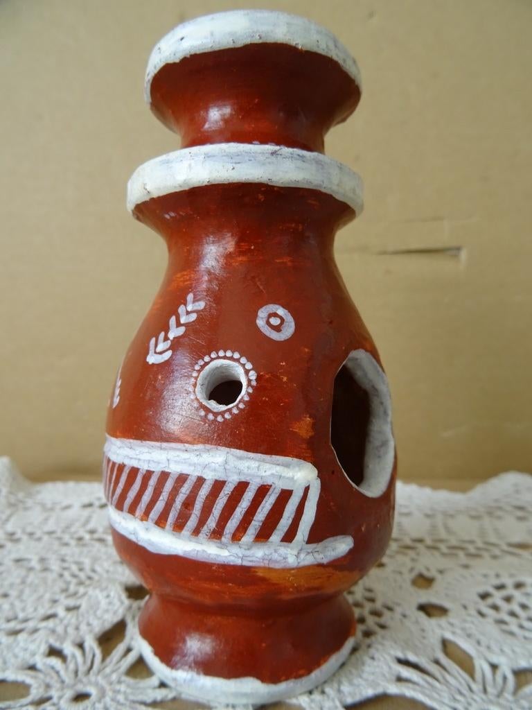 Pot d'encens Mali 13cm brûle-encens en poterie Mali vintage, Antiquités & Art, Enlèvement ou Envoi