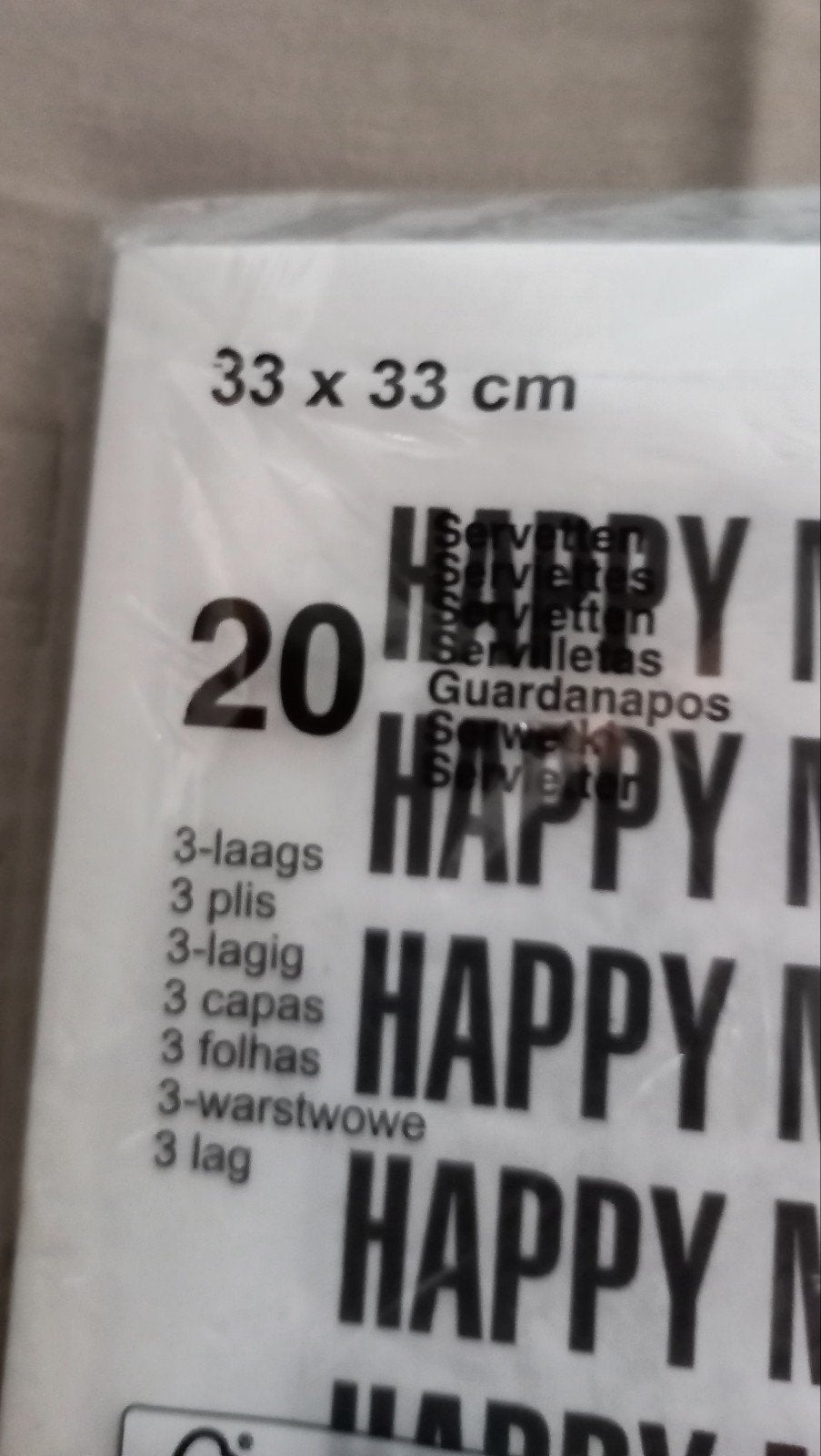 Pakje servetten 20 stuks (papieren)., Huis en Inrichting, Keuken | Textiel, Ophalen, Wit, Overige materialen, Zo goed als nieuw