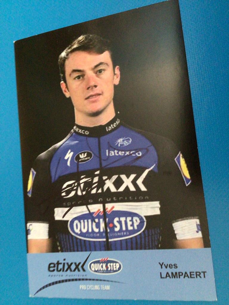 wielerkaart 2016 team  quick step yves lampaert  signe, Verzenden, Zo goed als nieuw