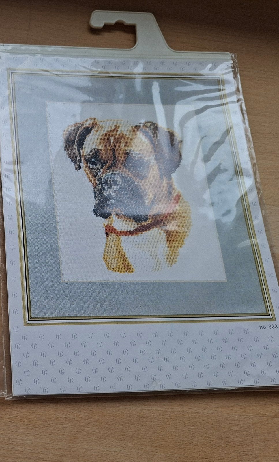 borduurpakket Boxer met DMC garens, Hobby en Vrije tijd, Ophalen of Verzenden, Nieuw, Handborduren, Borduurpakket