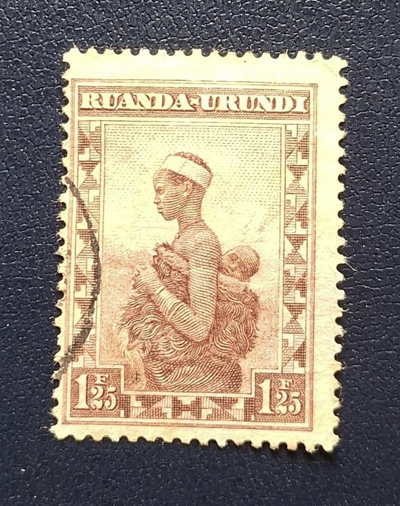 Postzegel Ruanda-Urundi OBP 100, Postzegels en Munten, Ophalen of Verzenden, Gestempeld