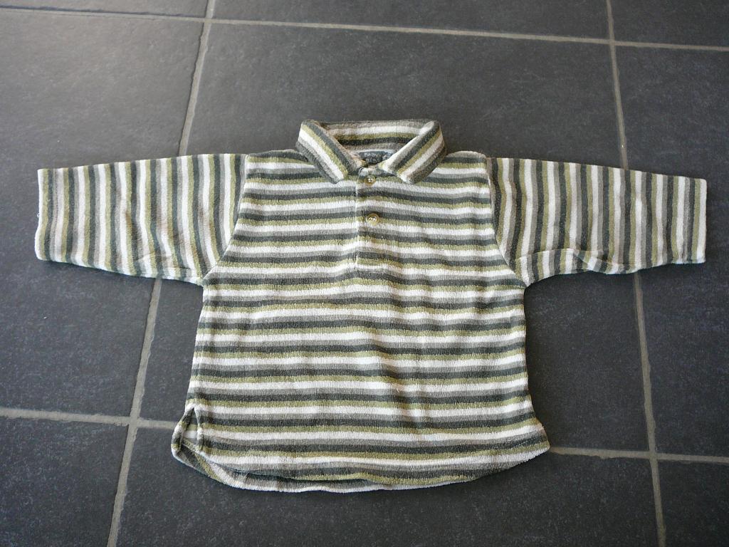 groen-grijs-wit gestreept truitje, Kinderen en Baby's, Babykleding | Maat 80, Ophalen of Verzenden, Gebruikt, Jongetje, Truitje of Vestje