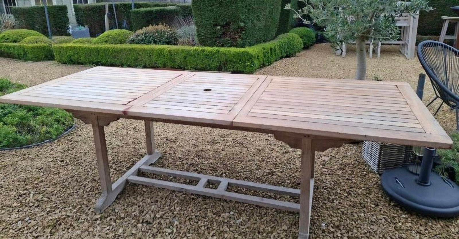 Kwaliteit Teaken tuintafel,taektafel, tuintafel, 6 stoelen, Tuin en Terras, Tuintafels, Ophalen