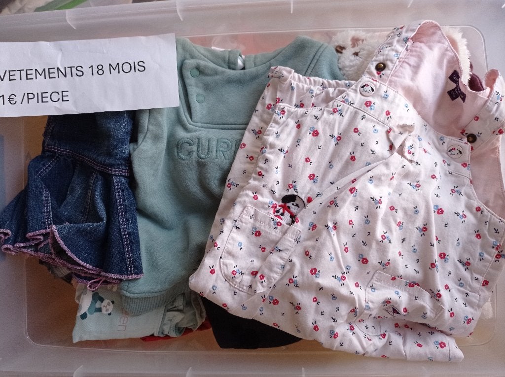 Vêtements bébé fille 1-18 mois 1€/pc, Enlèvement, Utilisé