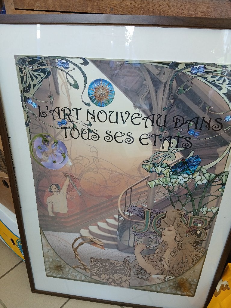 GROTE ART NOUVEAU-POSTER, Verzamelen, Ophalen, Rechthoekig Staand, Deurposter of groter, Zo goed als nieuw