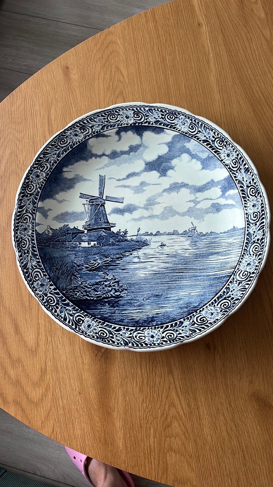 Zeer mooi Boch Delft deco-bord 39 cm, Ophalen