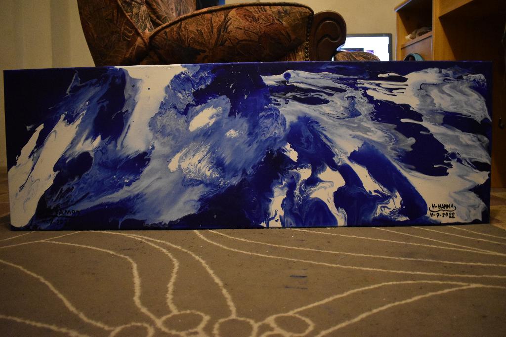 Abstract schilderij van gesmolten sneeuw door Joky Kamo, Antiek en Kunst, Ophalen