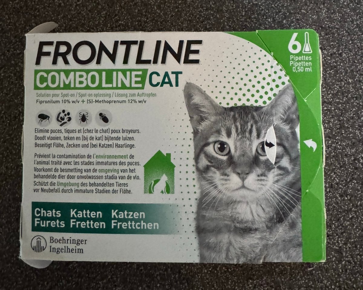 Frontline comboline kat 3 pipetten, Enlèvement