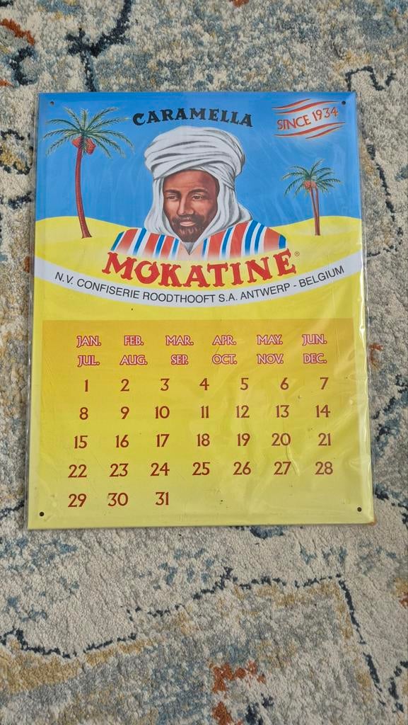 Mokatine roodthooft blik kalender, Divers, Calendriers, Enlèvement