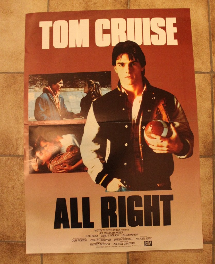 filmaffiche Tom Cruise All The Right Moves 1983 filmposter, Rechthoekig Staand, Ophalen of Verzenden, Zo goed als nieuw, A1 t/m A3