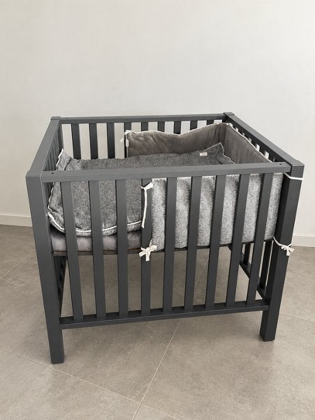 Babypark Ocean 3hoogtes - Grey & inclusief matras & omrander, Ophalen, Zo goed als nieuw, Rechthoekig, In hoogte verstelbaar