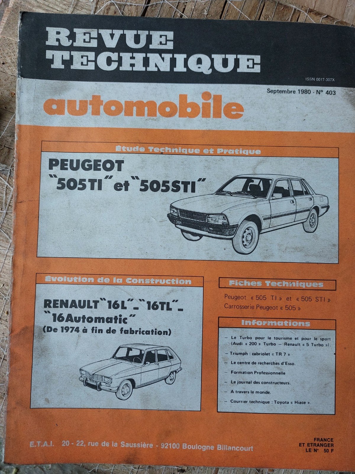 Revue Technique Peugeot 505, Boeken, Ophalen of Verzenden, Peugeot