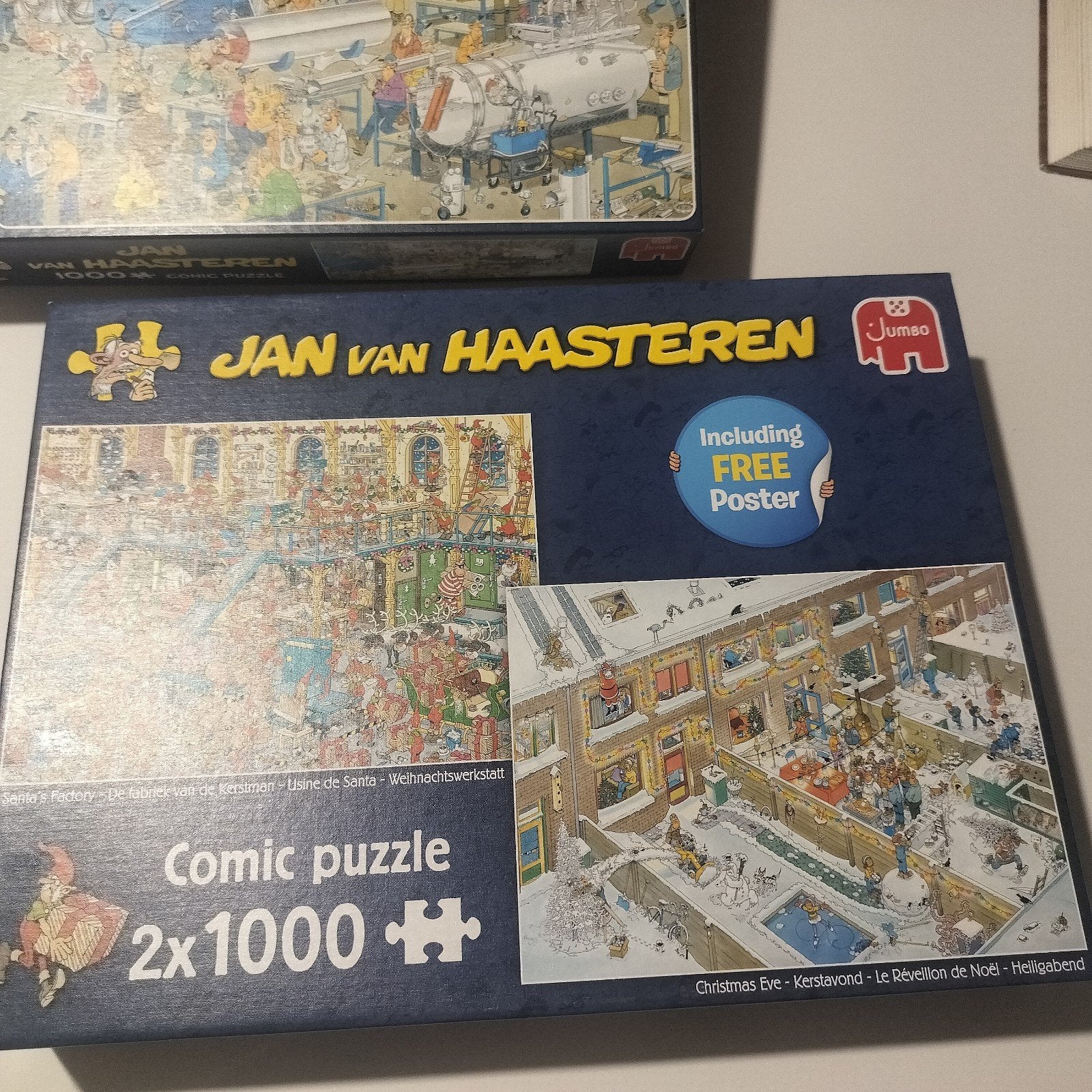 2 maal 1000 stukjes puzzel Jan van Haasteren, Enlèvement ou Envoi, 500 à 1500 pièces, Comme neuf, Puzzle