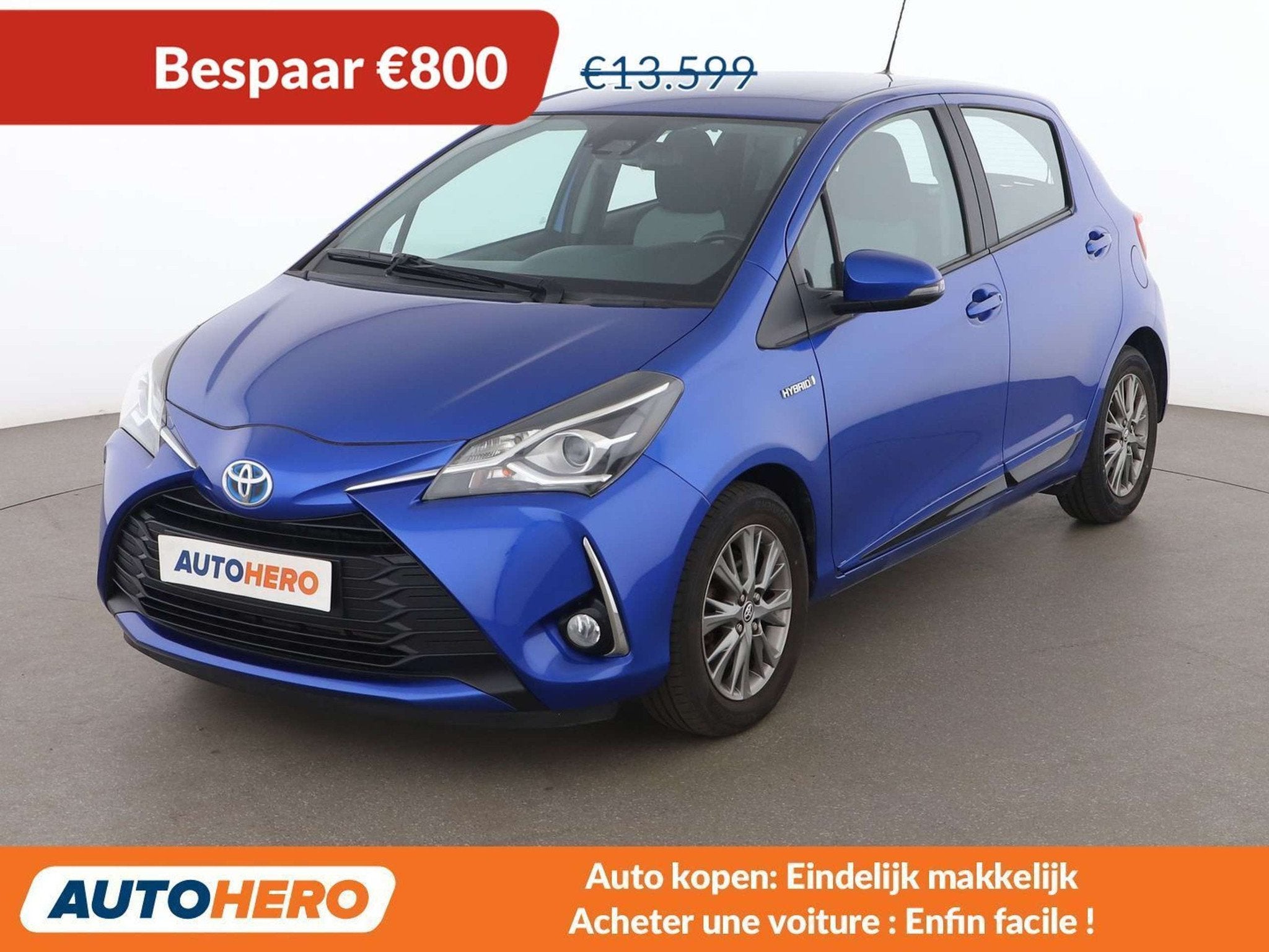 Toyota Yaris 1.5 Hybrid Active (bj 2017, automaat), Auto's, Toyota, Gebruikt, Blauw, 5 zetels, 5 deurs