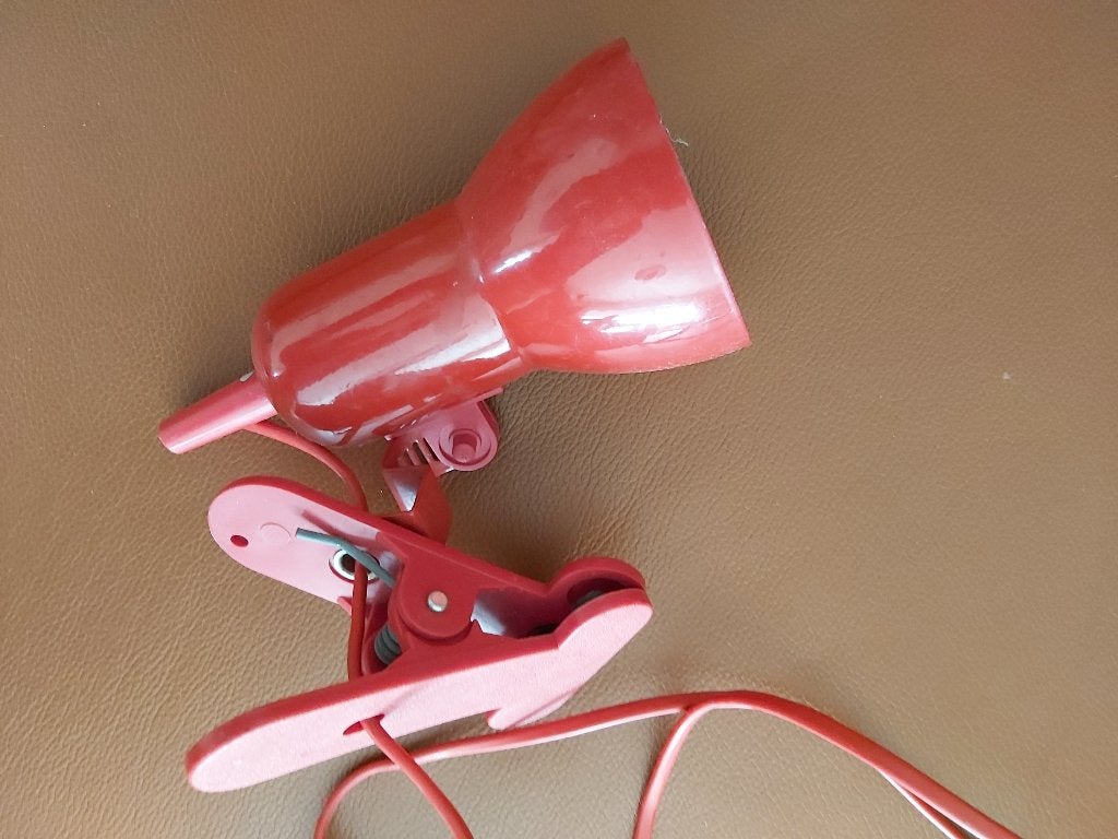 Vinntage klemlamp, Rood, Ophalen, Zo goed als nieuw, Vintage